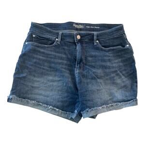 signature by Levis cuffed hem denim shorts womans size 16 high rise